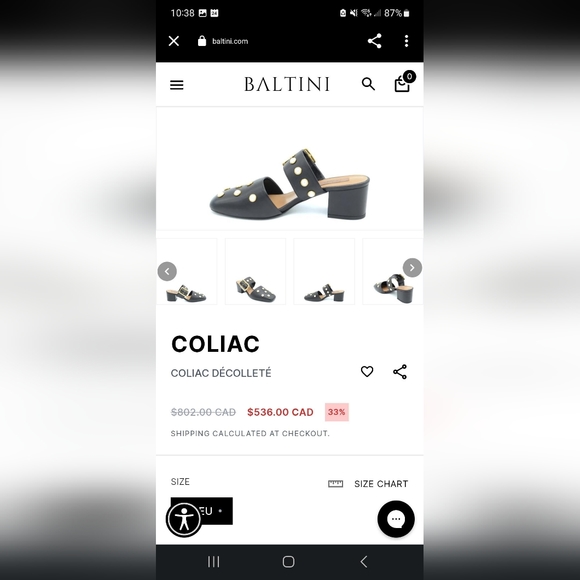 COLIAC DÉCOLLETÉ Pearl Block Heels Slide Size 6.5 (Eur 37) - Picture 6 of 6